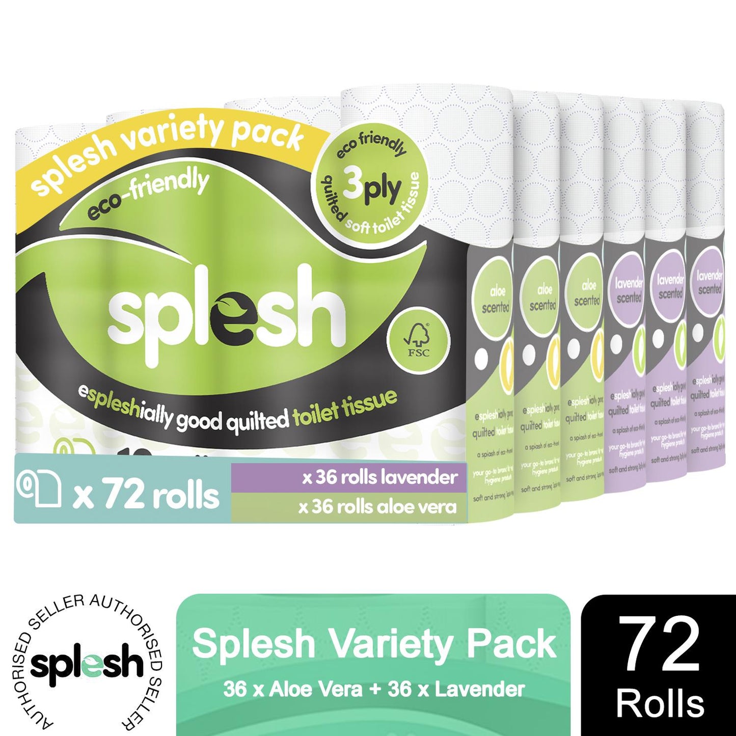 Pick & Mix Splesh Super Saver 72 Toilet Rolls Variety Pack