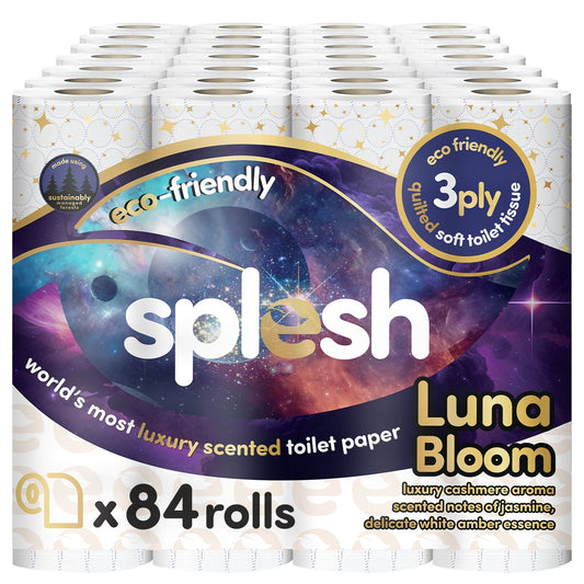 Splesh Quilted Luna Bloom 3-Ply Luxury Scented Toilet Tissue Paper, 84 Rolls