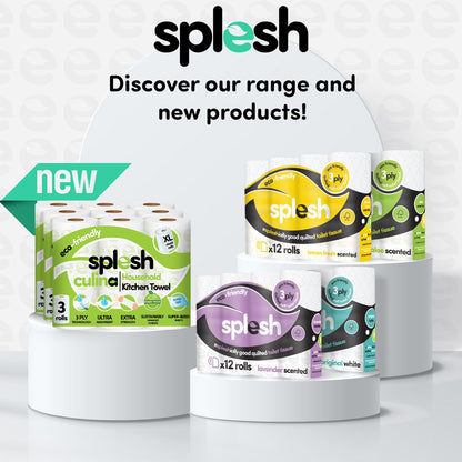 Splesh Quilted Toilet Roll Luxury Vanilla & Marshmallow 3-Ply Soft Toilet Paper, 60 Rolls