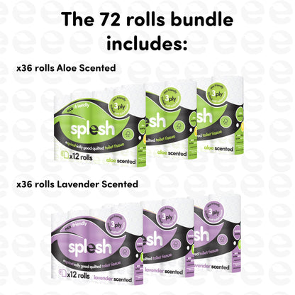 Pick & Mix Splesh Super Saver 72 Toilet Rolls Variety Pack