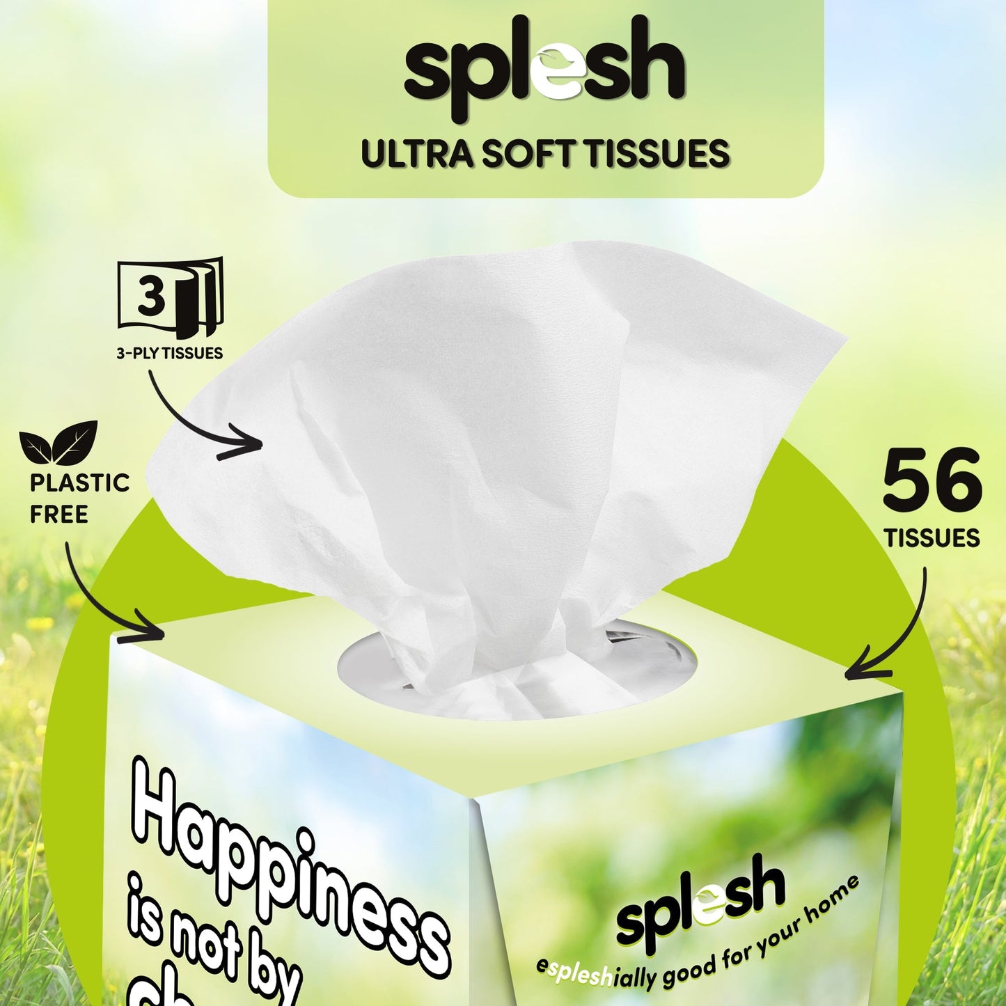 Splesh Ultra Soft Tissues, 12 Cube Boxes (672 Total) Bulk Pack